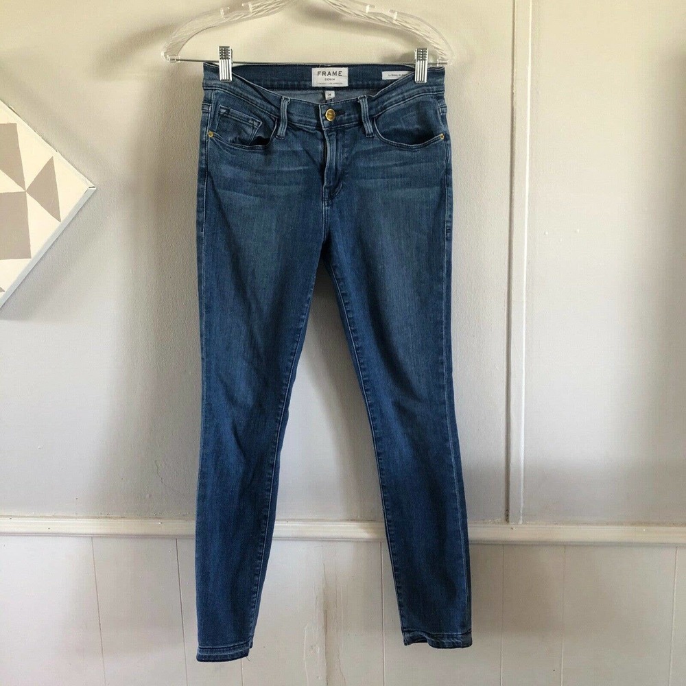 FRAME Denim Le Skinny Jeanne Crop Osage Blue Jeans